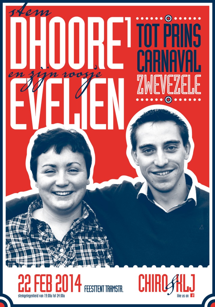 Davy D'Hoore & Evelien Steenhuyse kandidaat prins caranval Zwevezele 2014